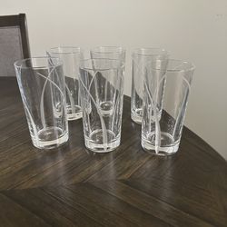Set of 6 crystal water glasses