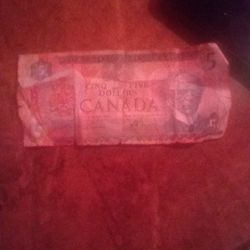 Antique Canadian Lawson Bouey 5dollar Bill 5 Cinq