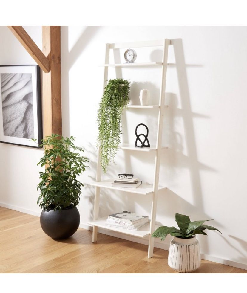 White Etagre Leaning Shelf 5 Tier 