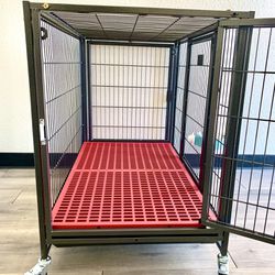 ✅New in Box 📦 HD Dog Pet Kennel Cage transporter 🐕🐶🐾❤️COMFY PLASTIC FLOOR❤️🐾☑️Dimensions: 37”L X 23”W X 30”H ☑️ Special Edition 🐶