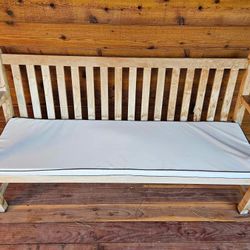 7ft Wooden Bench W/ Cushion 