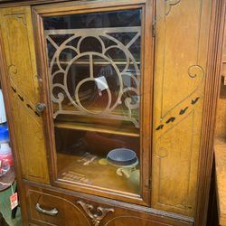 35x15x65 antique China storage display cabinet. 225.00.  Johanna at Antiques and More. Located at 316b Main Street Buda. Antiques vintage retro furnit