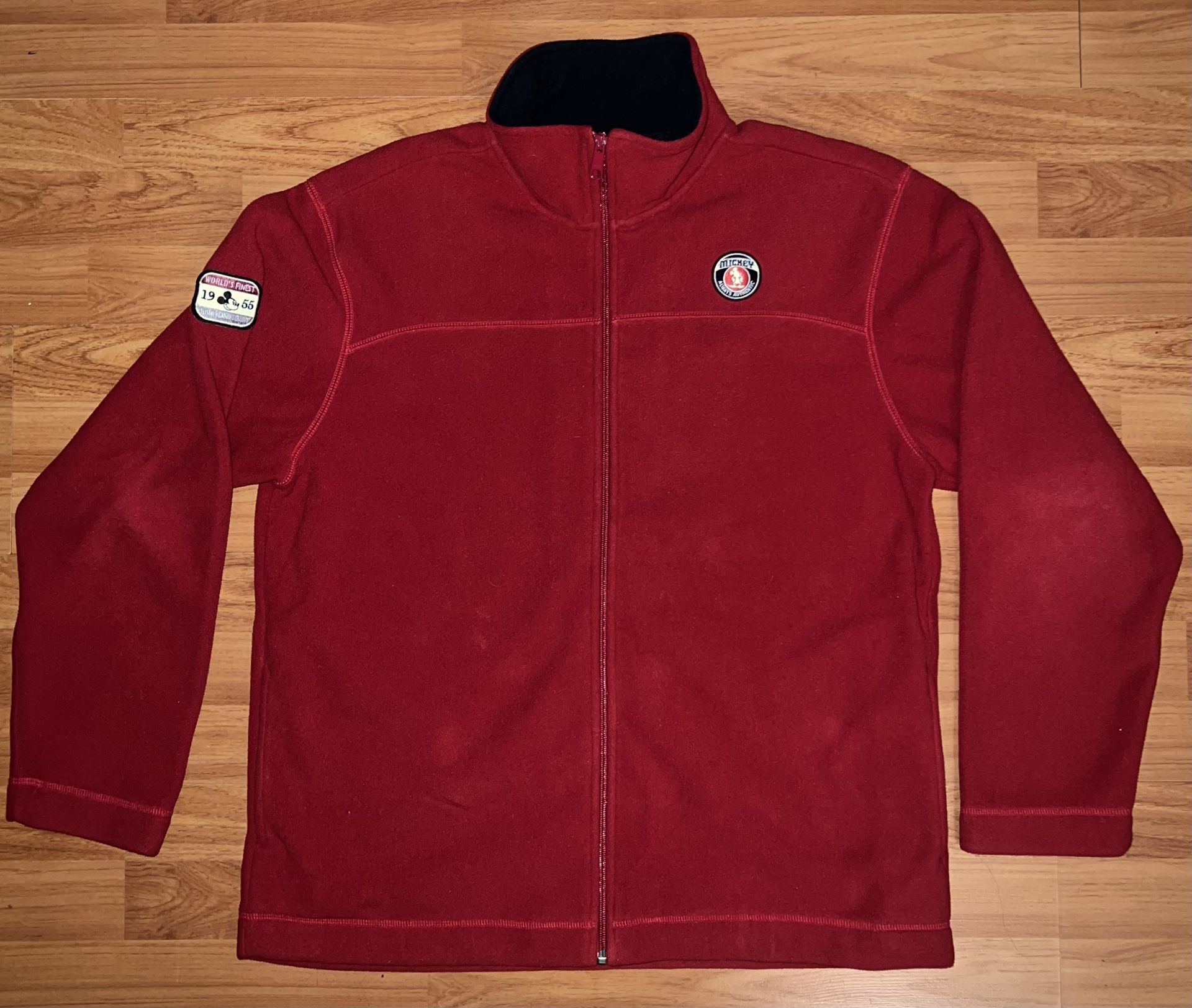 Disney Mickey Mouse Unisex Red Fleece Size Medium Disneyland Resort 1955 Vintage