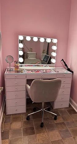 Pink vanity