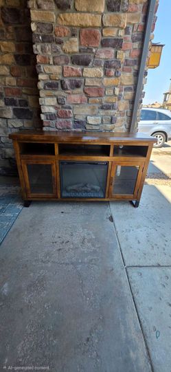 Entertainment center with fireplace
