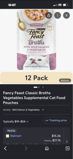 Purina Fancy Feast Broths w/ Wild Salmon & Vegetables ( 16 pouches )