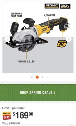 Dewalt 4 1/2” Atomic Saw (tool Only)