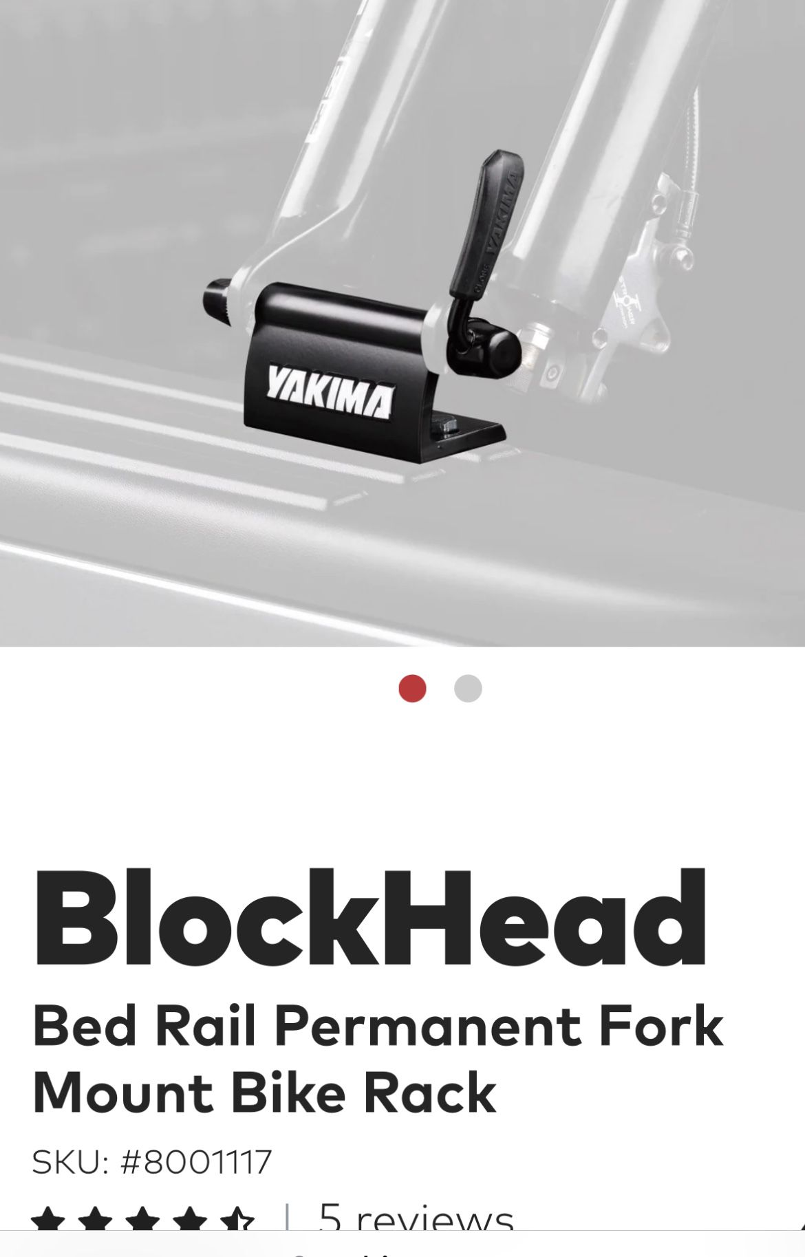 Yakima Bed Rail, Permanent  Fork Mount  Bike Rack