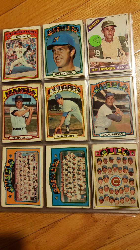 (148) 1972-1973 Topps Baseball Cards