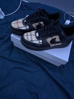 custom burberry black af1s