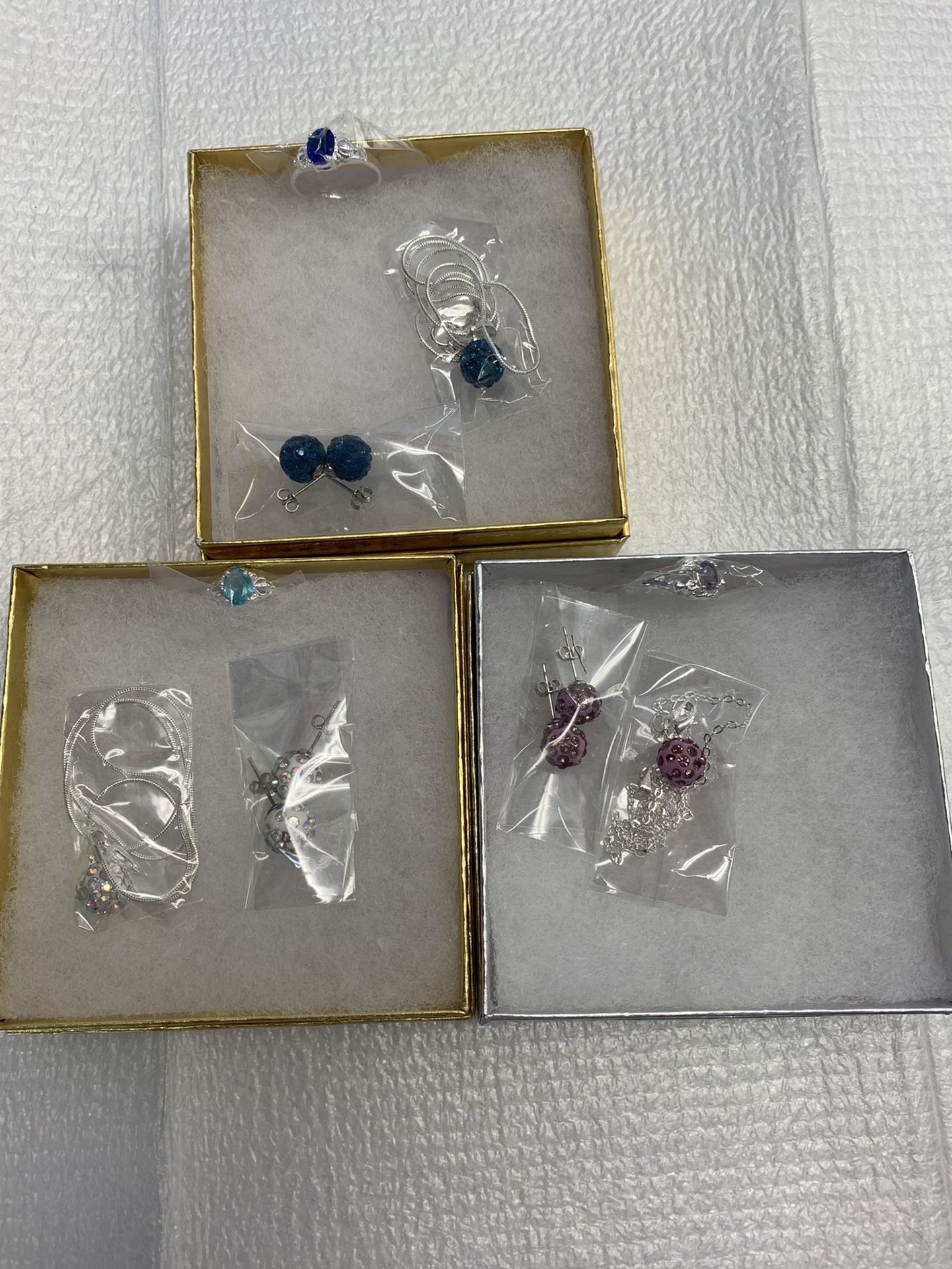 3 Sets Of Jewerly With Gift Boxes