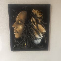 Bob Marley Canvas Painting 16x19 🔥🔥🤯🐐🎙️