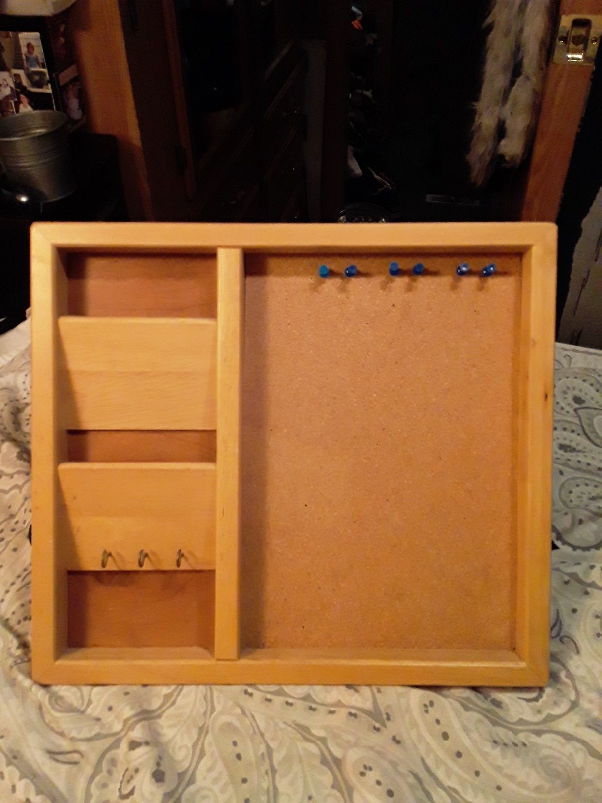 Mail/Key Holder w/ CorkBoard