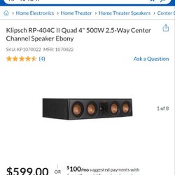 Klipsch Reference Premiere RP 404C  II  Center Channel Speaker 