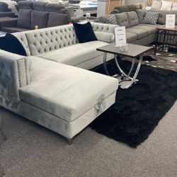 Grey Velvet Sectional