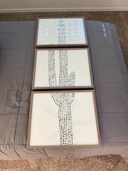 Framed Abstract Prints – 3 Piece Set / Triptych