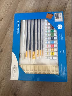 25 pieces acrylic easel set with 17*12.5*2 inch easel