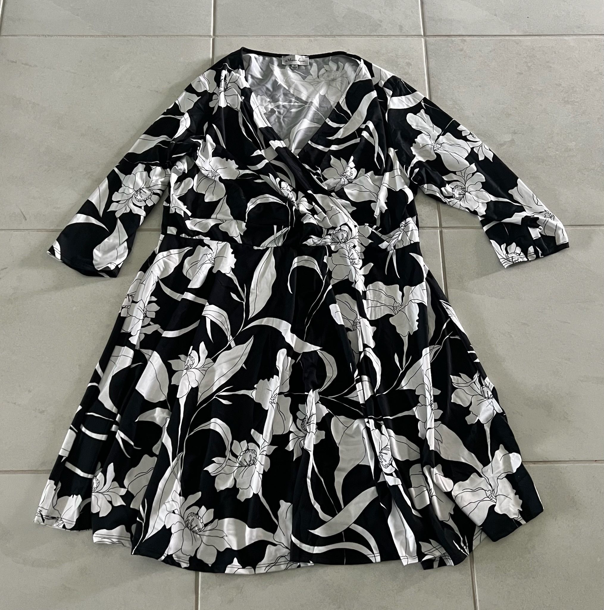 Meera Lane Black & White Dress Size 3X