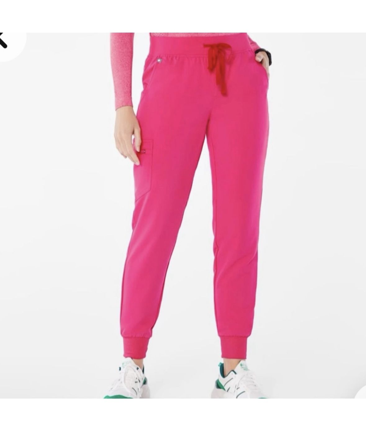 Figs Shocking Pink Zamora Jogger Pants Large Petite