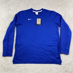 NWT $70 Nike Dry UV Sideline Men's Size MEDIUM M Blue Football Training Crew Top