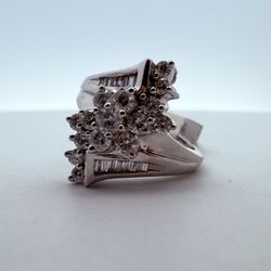 14K White Gold & Diamonds Waterfall Cocktail Ring