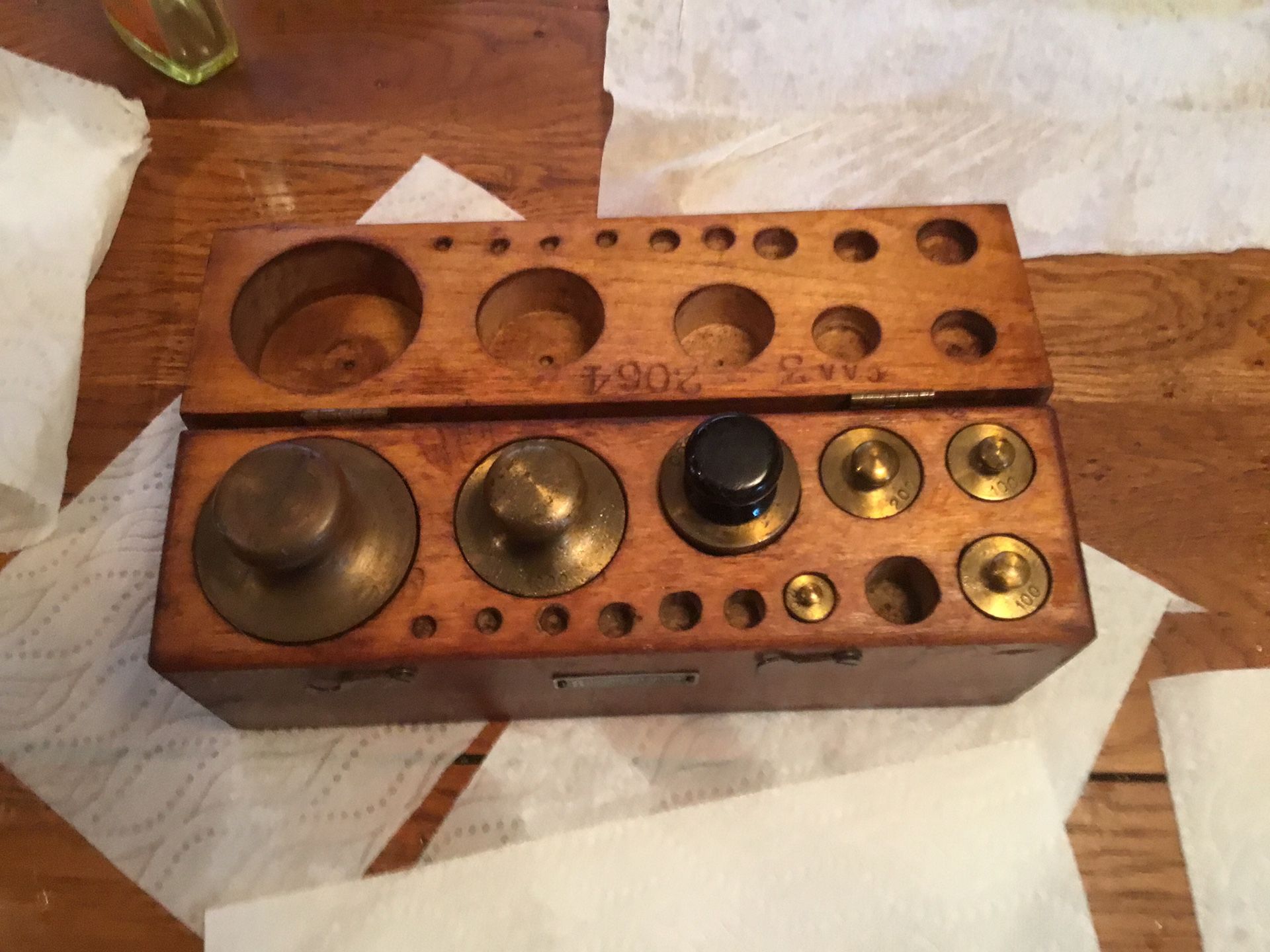 ANTIQUE BRASS WEIGHT SET- $ 30