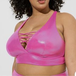 Torrid Wireless Foil XO Triangle Bikini Top  & Bottom 