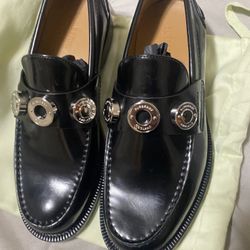 Logo Detail Leather Loafers 