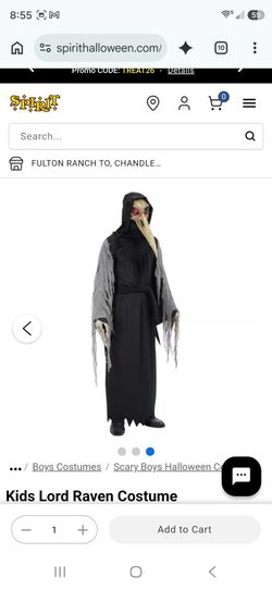 Kids Lord Raven Halloween Costume