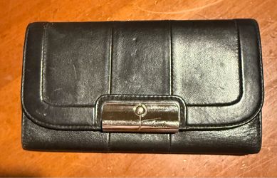 Vintage Coach Kristin Leather Slim Envelope Wallet – Black