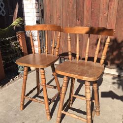Pair Of Wooden Bar Stools Or High Chair—$20 For Both!