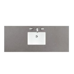 60 in. W Silestone Quartz Single Basin Vanity Top in Grey Expo with White Basin(not Include Cabinet)