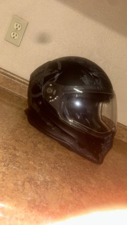 Black moto helmet