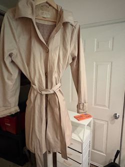 Michael Kors Hooded Trench Coat Khaki Belted - Women’s XL