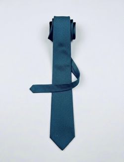 VALENTINO, Teal Textured Slim Necktie.
