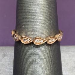 14K Rose Gold Diamond Stackable Ring 0.12 CTW