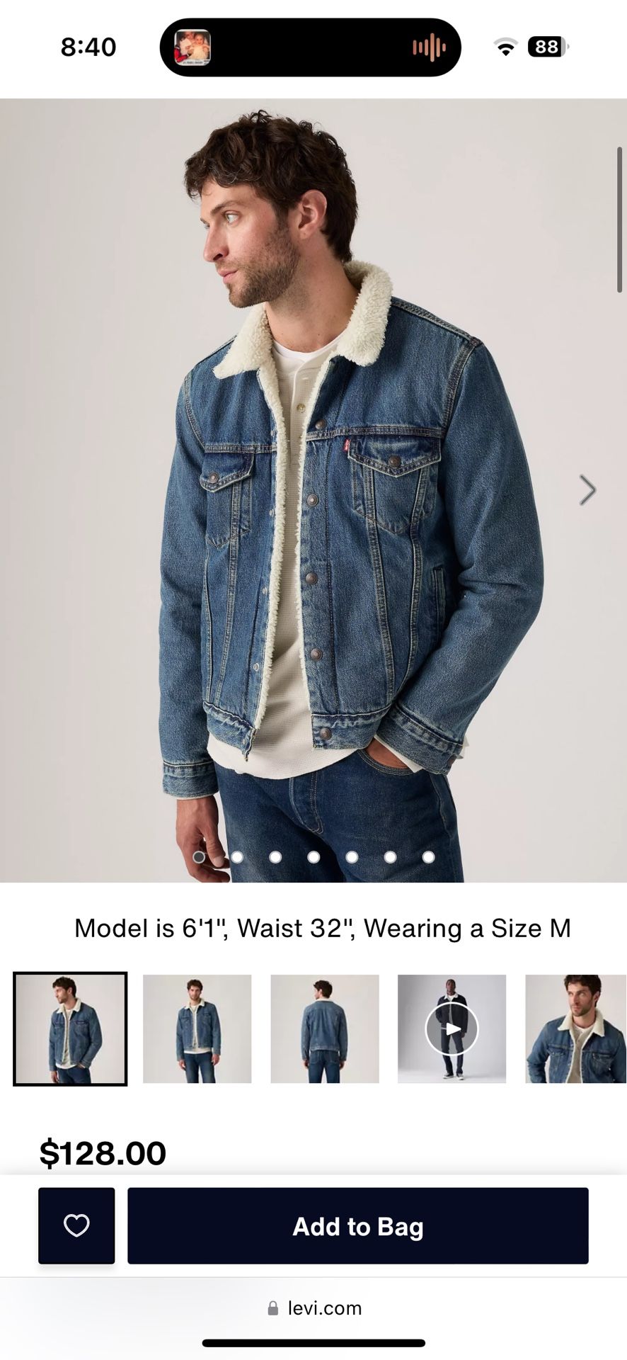 Levi’s Type III Sherpa Trucker Jacket Men’s Size XL