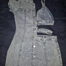 Small Jean Dress And Jean Jacket 