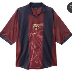 Travis Scott x Nike x FC Barcelona Retro 2000/01 Home Skeleton Jersey 