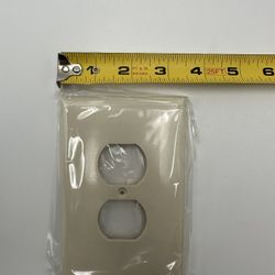 Eaton 2142LA 1 Gang Oversize Duplex Receptacle Wallpate Light Almond