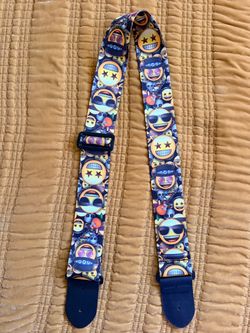 Smiley face guitar strap