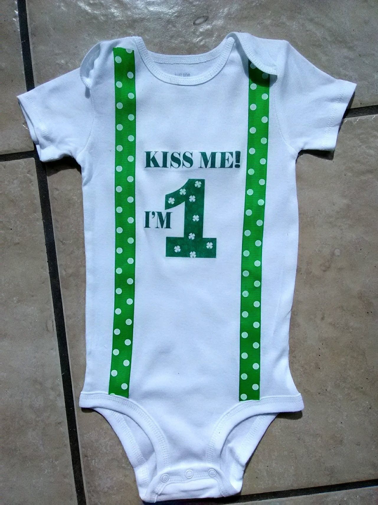 St. Patrick's Day/ birthday onesie $20
