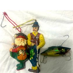 Vintage Christmas Ornaments Fishing