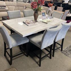 Gorgeous Marble Dining Set! $1,599! Easy Financing! 🛋️✨