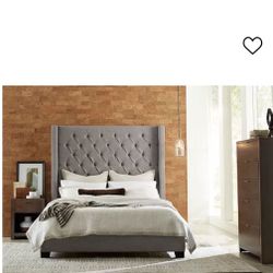 Macy’s Monroe II Queen Bed tufted in Gray 
