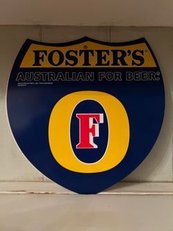 Rico Industries Foster's Beer Plastic Advertising Sign 8x12