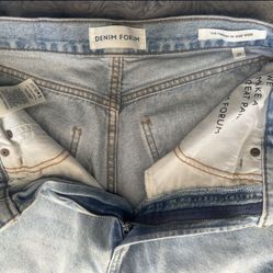 Denim Forum Woman Cargo Denim Jeans High Waist. Size 27 