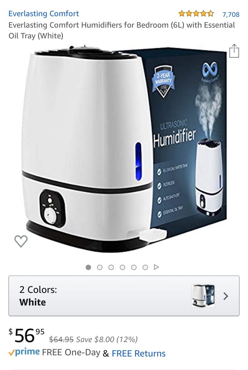 Everlasting comfort humidifier 6L with essential oil tray