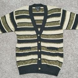 Vintage Women’s Suzelle Metallic Knit Sweater Size S Gold Black