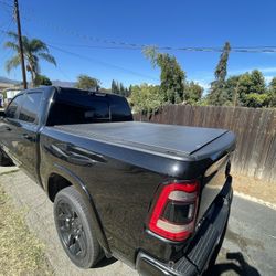 Lomax Hard Tri Fold Tonneau Cover Black Urethane